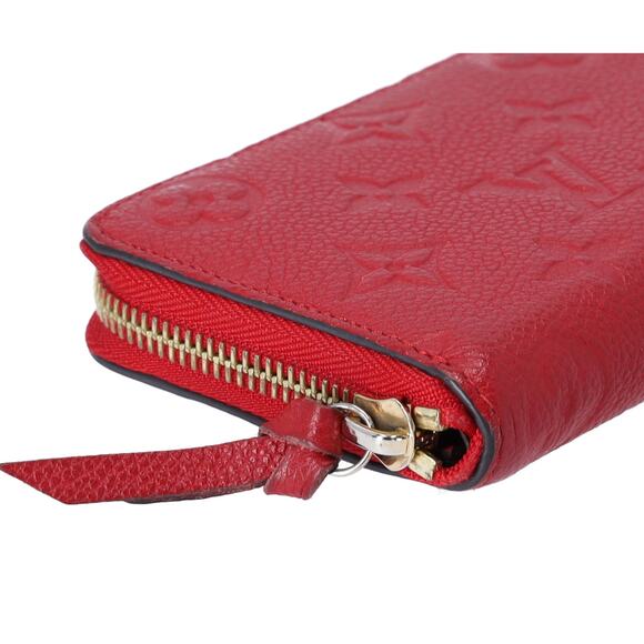 Louis Vuitton Clemence Zippy Wallet Empreinte Monogram Cerise Red Leather - Picture 6 of 9